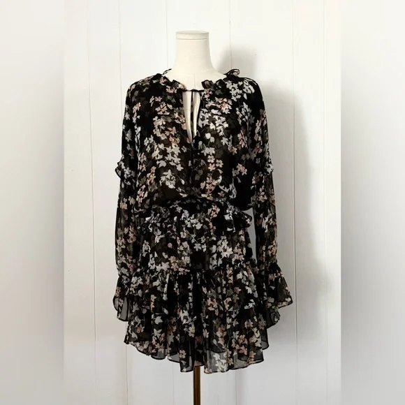 MISA Los Angeles Lolita Dress in Ditsy Black Floral Size Large - Picture 6 of 13